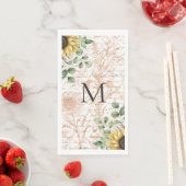 Monogrammierte Vintage-Rustikal-Sonnenblume-Decoup Serviette (Beispiel)