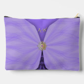 Monogrammierte violette Juwel-Textil-Illusion Zubehörtasche (Rückseite)