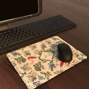 Monogrammierte Vögel von John James Audubon Mousepad