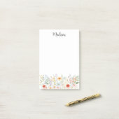 Monogrammierte Wasserfarbe Farbige Wilde Blume Flo Post-it Klebezettel (Auf Schreibtisch)