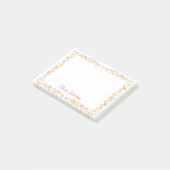 Monogrammierte Wasserfarbe Gelbe Rosa Blumen Flora Post-it Klebezettel (angewinkelt)