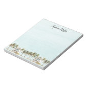 Monogrammierte Wasserfarbe-Kokospalmen Strand Notizblock (Rotiert)