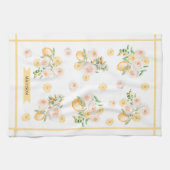 Monogrammierte Wasserfarbe-Limonen und Blumen Geschirrtuch (Horizontal)