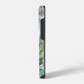 Monogrammierte Wasserfarbe Rustikale Salbeigrün-Be iPhone Hülle (Linke Seite)