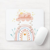 Monogrammierte Wasserfarbe Süßer Regenbogen Kinder Mousepad (Mit Mouse)
