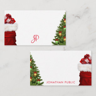 Monogrammierte Weihnachten Handschrift-Schablone Mitteilungskarte