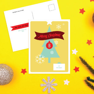 Monogrammierte Weihnachts-Icons Weihnachts-Postkar Feiertagspostkarte