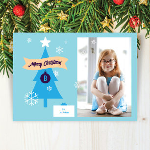 Monogrammierte Weihnachts-Ikonen-Foto-Weihnachtska Feiertagskarte
