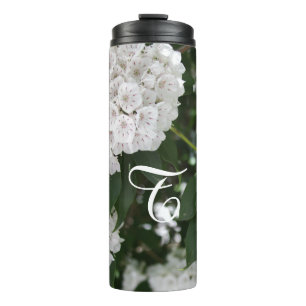 Monogrammierte Weiße Berglorbeerflasche Thermosbecher