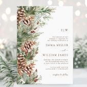 Monogrammierte Winterhochzeit Einladung