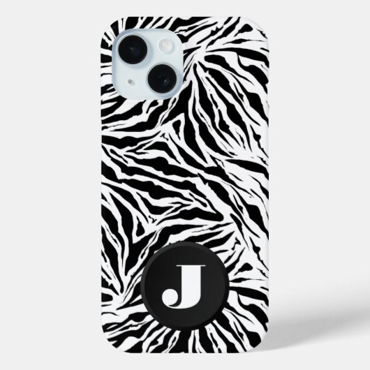 Monogrammierte Zebra Print Case-Mate iPhone Hülle (Rückseite)