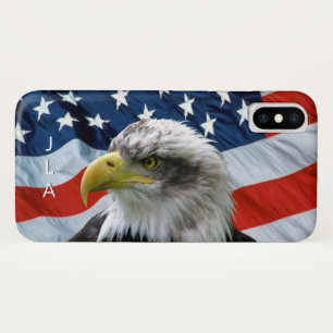 Monogrammierter Bald-Adler und amerikanische Flagg Case-Mate iPhone Hülle