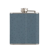 Monogrammierter Blue Ostrich Leather Look Flask Flachmann (Rückseite)