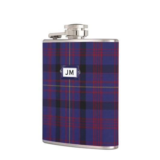 Monogrammierter Clan Dundonald Tartan Kariert Flas Flachmann (Links)