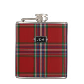 Monogrammierter Clan MacFarlane Tartan Kariert Fla Flachmann (Vorderseite)