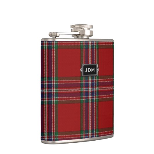 Monogrammierter Clan MacFarlane Tartan Kariert Fla Flachmann (Rechts)
