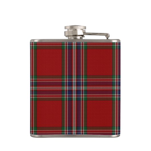Monogrammierter Clan MacFarlane Tartan Kariert Fla Flachmann (Rückseite)