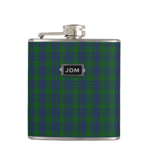 Monogrammierter Clan Montgomery Tartan Kariert Fla Flachmann