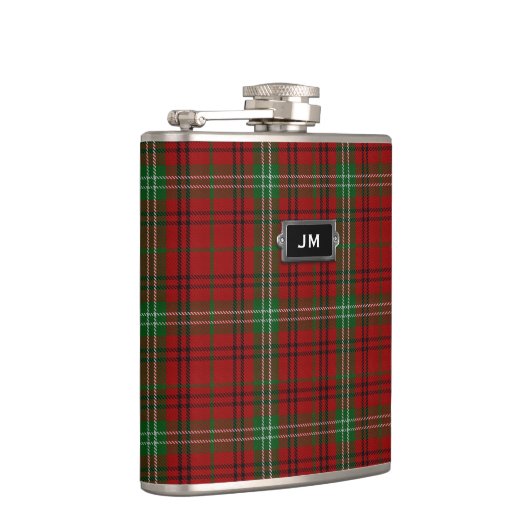 Monogrammierter Clan Morrison Tartan Kariert Flask Flachmann (Rechts)
