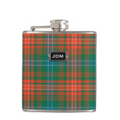 Monogrammierter Clan Wilson Tartan Kariert Flask Flachmann (Vorderseite)