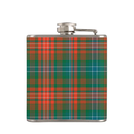 Monogrammierter Clan Wilson Tartan Kariert Flask Flachmann (Rückseite)