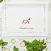 Monogrammierter Familienname Geschirrtuch (Gefaltet)