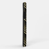 Monogrammierter Gold Glitzer Zigzag Zickzack Muste Case-Mate iPhone Hülle (Hinten/Rechts)