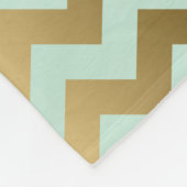 Monogrammierter Gold & Mint-Green Zigzag Zickzack Fleecedecke (Ecke)
