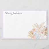 Monogrammierter hübscher tropischer Blumenstrauß F Briefpapier (Vorderseite)