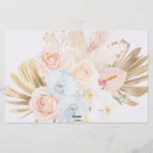 Monogrammierter hübscher tropischer Blumenstrauß F Briefpapier (Rückseite)