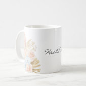 Monogrammierter hübscher tropischer Blumenstrauß F Kaffeetasse (Vorderseite Links)