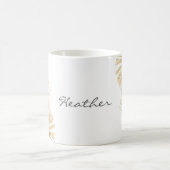 Monogrammierter hübscher tropischer Blumenstrauß F Kaffeetasse (Mittel)