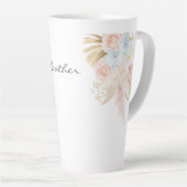 Monogrammierter hübscher tropischer Blumenstrauß F Milchtasse (Rechte Ecke)