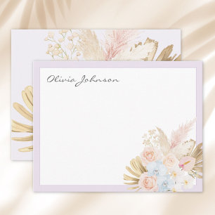Monogrammierter hübscher tropischer Blumenstrauß F Mitteilungskarte