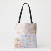 Monogrammierter hübscher tropischer Blumenstrauß F Tasche (Vorderseite)