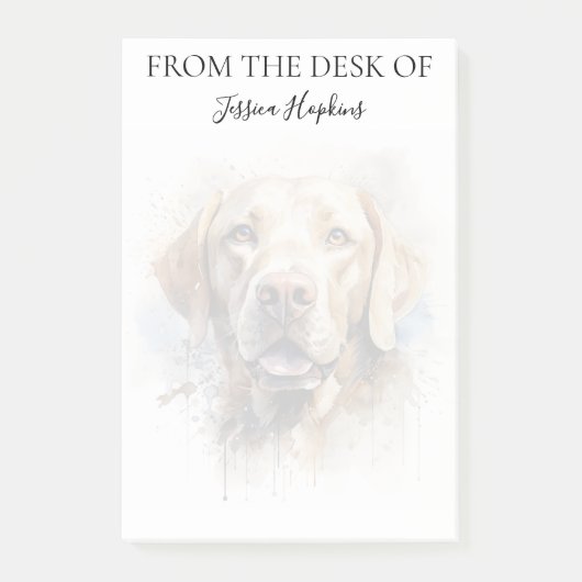 Monogrammierter Hund Labrador Retriever Liebhaber Post-it Klebezettel (Vorderseite)
