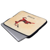 Monogrammierter Karierter Hirsch Laptopschutzhülle (Vorne Knopf)