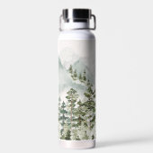 Monogrammierter Kiefernwald und Berge Trinkflasche (Rückseite)