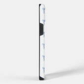 Monogrammierter kleiner blauer Bogen iPhone Hülle (Rechte Seite)
