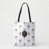 Monogrammierter Küsten Chic Palme Tasche (Vorderseite)