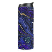 Monogrammierter Lapislazuli Thermosbecher (Nach links gedreht)