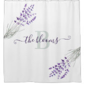 Monogrammierter Lavendel-Duschvorhang Duschvorhang (Vorderseite)