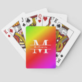 Monogrammierter LGBT-Stolz Regenbogen-Diagonalverl Spielkarten (Rückseite)