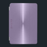 Monogrammierter Lila metallischer Hintergrund iPad Mini Hülle<br><div class="desc">Eleganter lila metallischer Hintergrund aus Pflaume,  rostfreier Stahl (Bild aus rostfreiem Pflaume lila)</div>