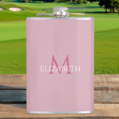 Monogrammierter Name Anfangsbuchstabe Rosa Maßanfe Flachmann