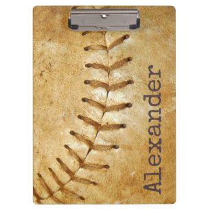 Monogrammierter Name Vintage-Sport Baseball Klemmbrett