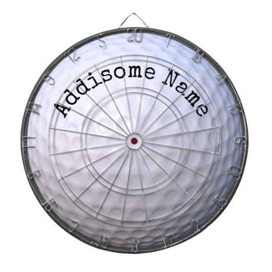 Monogrammierter Name White Golf Ball Dart Board Dartscheibe (vorne)