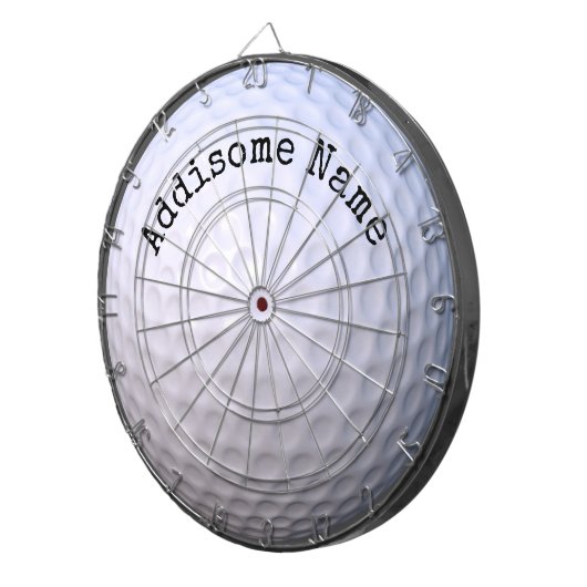 Monogrammierter Name White Golf Ball Dart Board Dartscheibe (Vorderseite rechts)