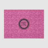 Monogrammierter Pink-Glitzer und Glitzern-Schwarze Seidenpapier (Vorderseite)