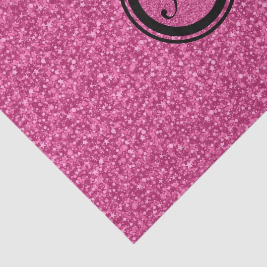 Monogrammierter Pink-Glitzer und Glitzern-Schwarze Seidenpapier (Ausschnitt)